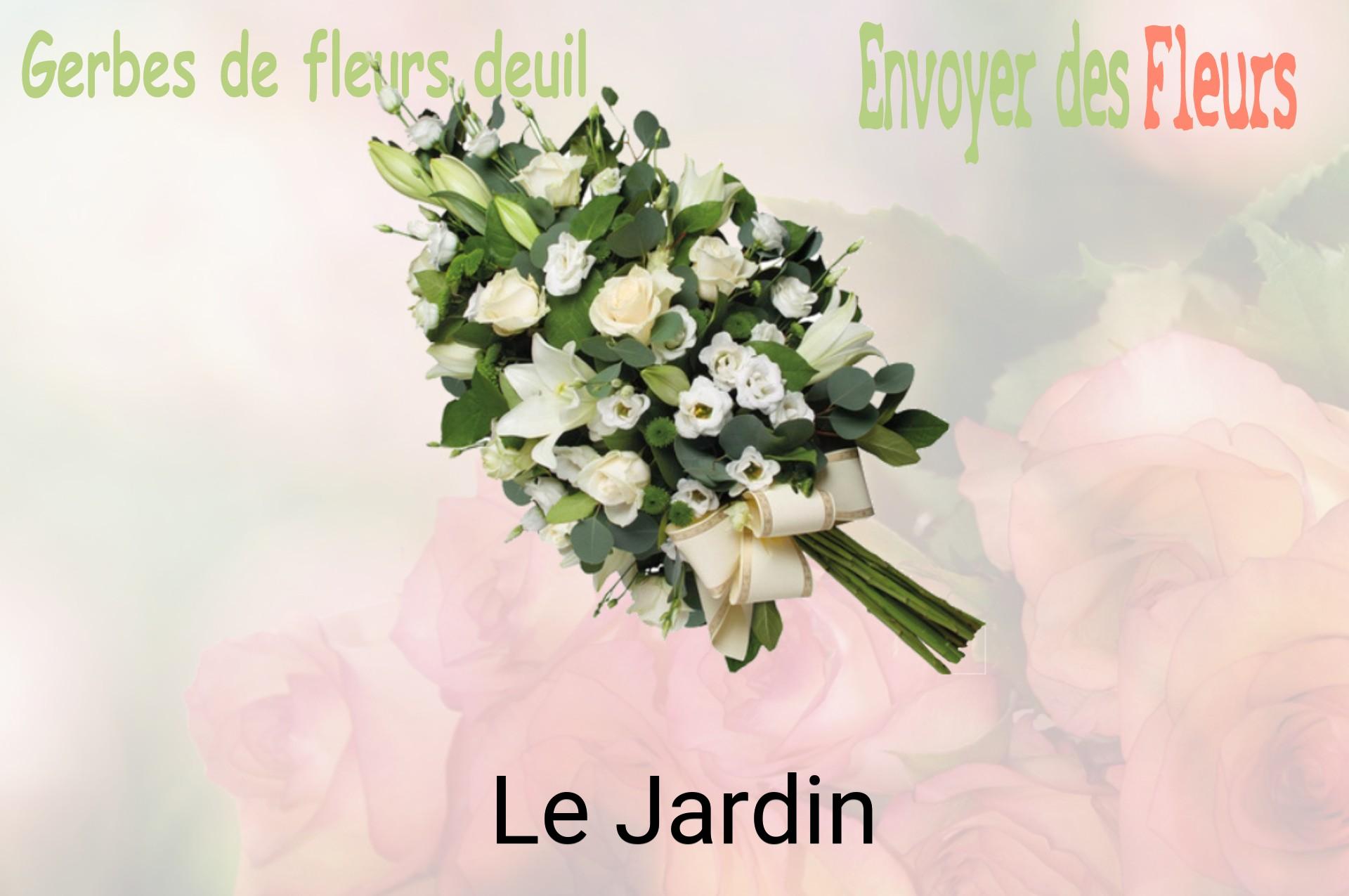 Gerbe de fleurs de deuil livrée à Le Jardin